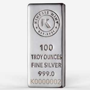 100oz Kinesis Silver Cast bar 2021
